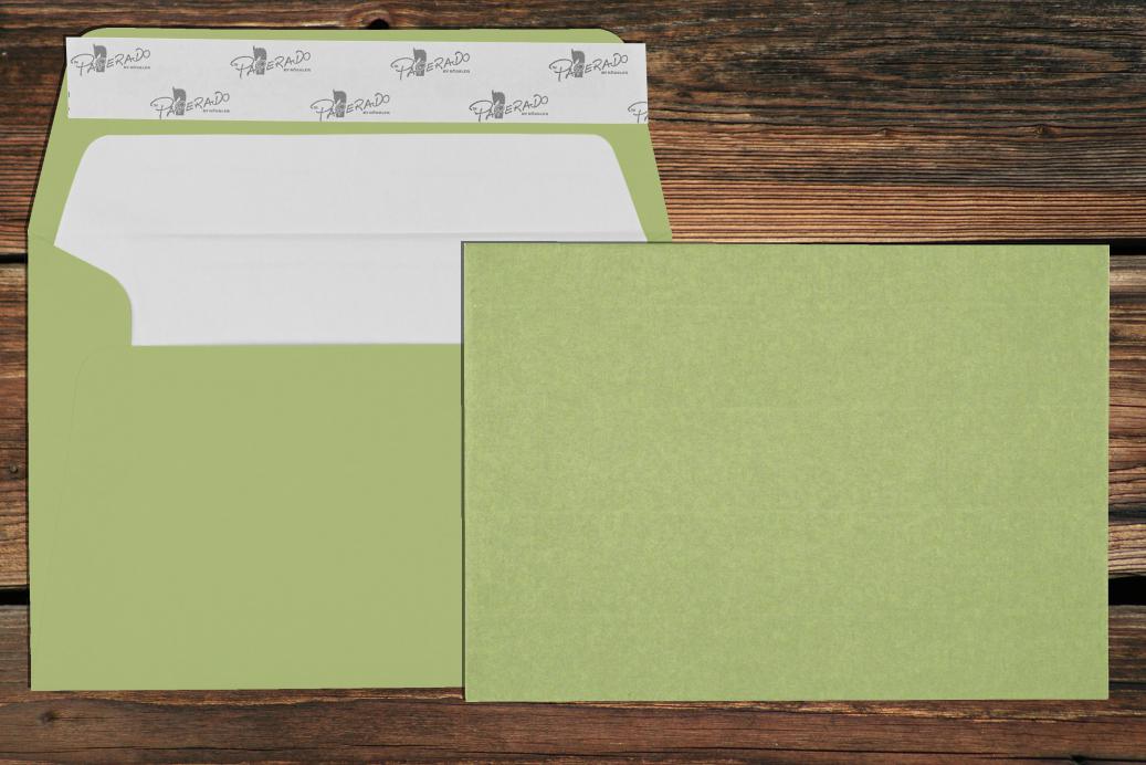 Briefhüllen mit Seidenfutter B6 125x176 mm Haftklebend Pistache gerippt 100 g/qm